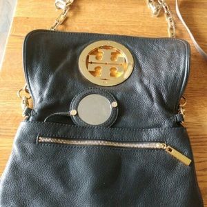 Tory Burch black gold chain bag